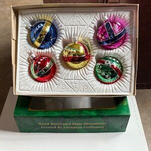 Hand Decorated Glass Ornaments Set - Multicolor